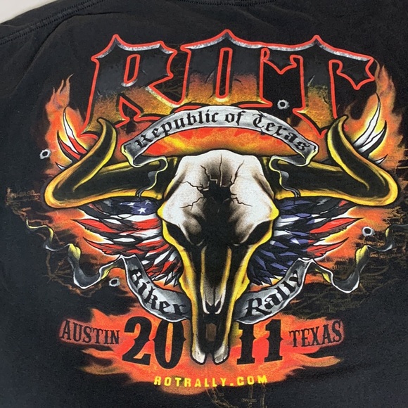 2011 Republic of Texas ROT rally biker short sleeve shirt
